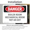 Signmission Boiler Room Mechanical Room Not An Exit, 10 in W x Rectangle, Vinyl Decal OS-2PACK-DS-D-710-L-2126 - alternate 6